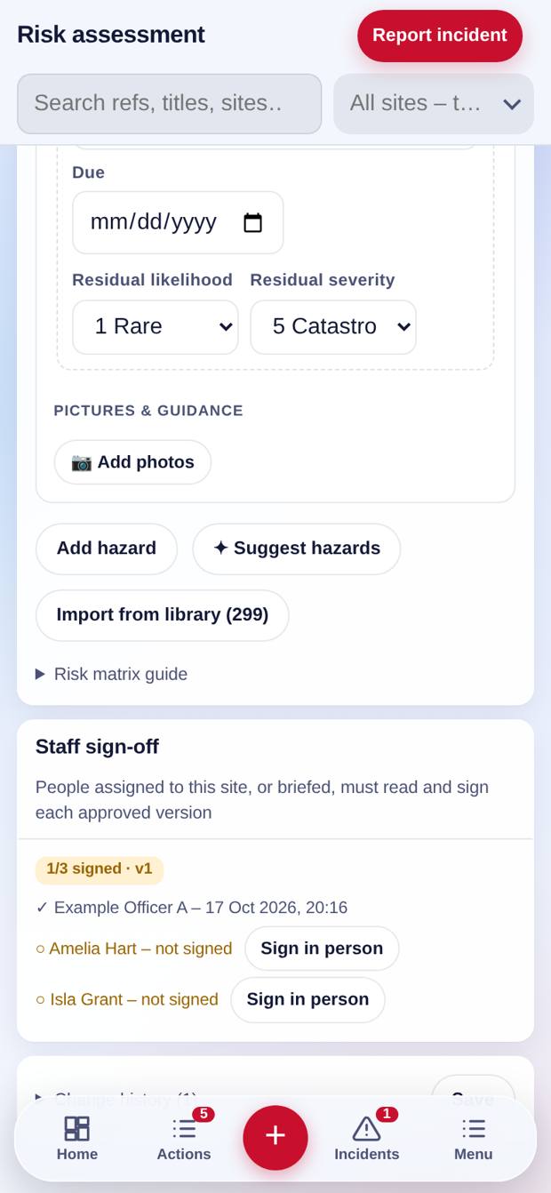 Managers see who has signed each version
