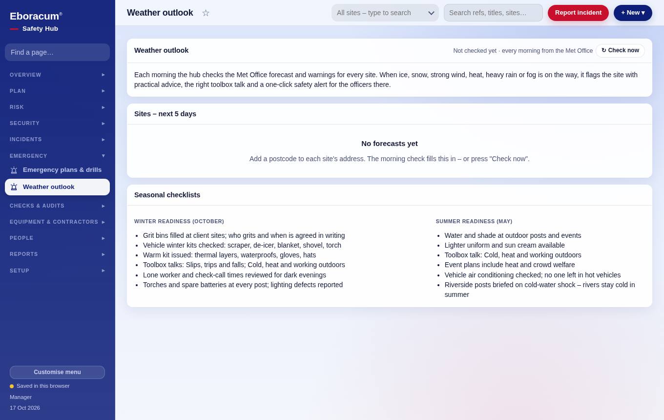 Emergency & weather – Weather